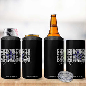 DFC Game Day 4 in 1 Can Cooler Tumbler Blue Star Football Lover Faux Glitter TS11 Print Your Wear