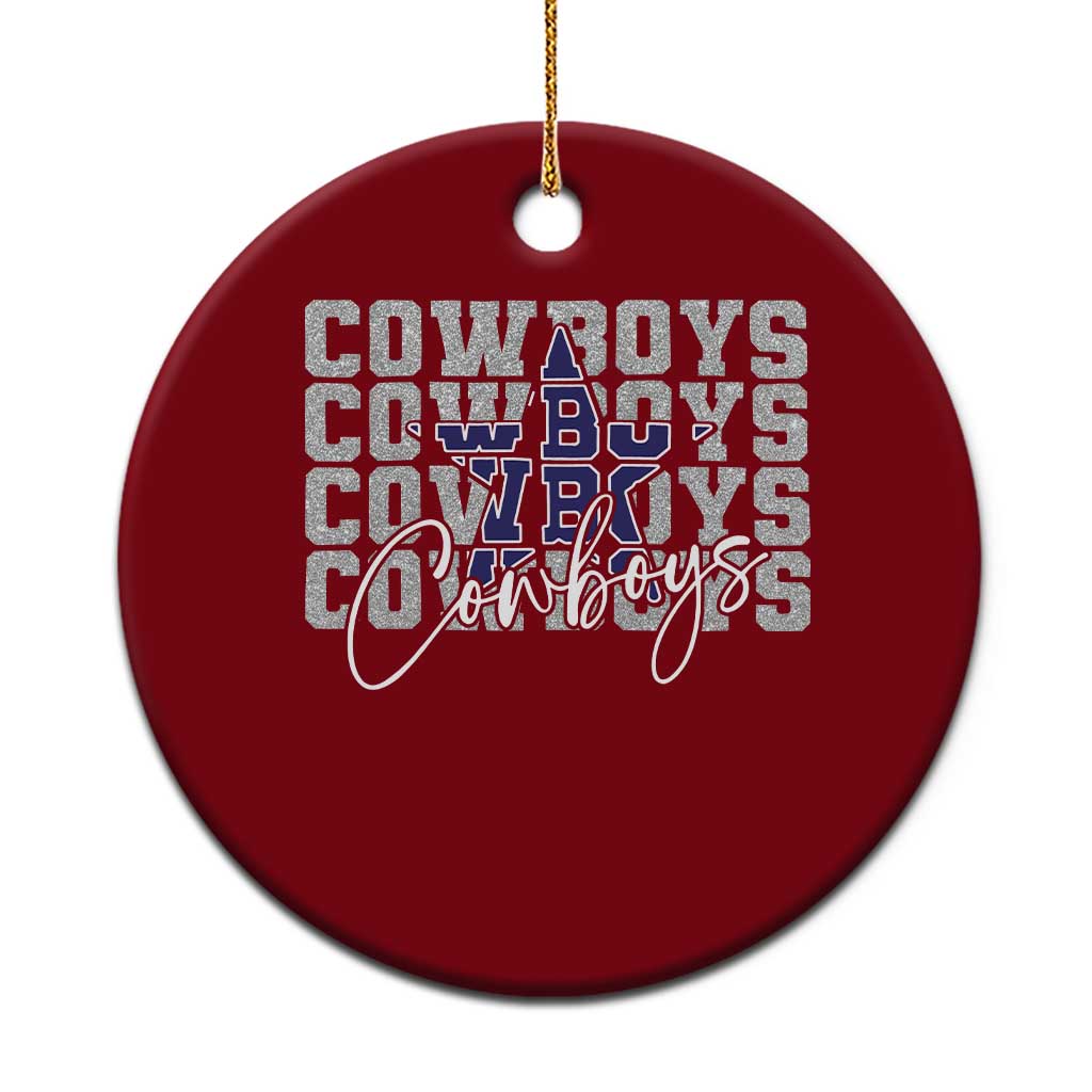 DFC Game Day Ceramic Ornament Blue Star Football Lover Faux Glitter TS11 1pc Red Print Your Wear