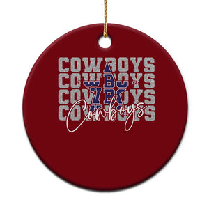 DFC Game Day Ceramic Ornament Blue Star Football Lover Faux Glitter TS11 1pc Red Print Your Wear