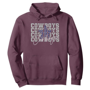 DFC Game Day Hoodie Blue Star Football Lover Faux Glitter TS11 Maroon Print Your Wear