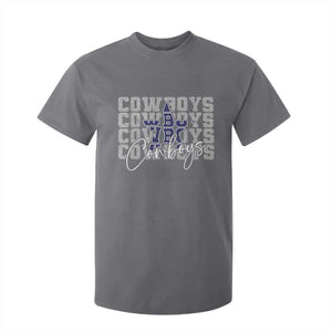 DFC Game Day T Shirt For Kid Blue Star Football Lover Faux Glitter TS11 Charcoal Print Your Wear