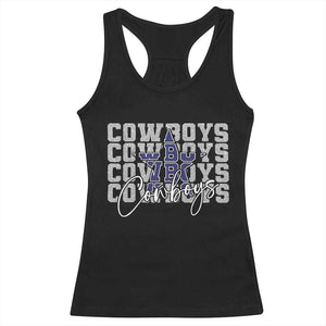 DFC Game Day Racerback Tank Top Blue Star Football Lover Faux Glitter TS11 Black Print Your Wear