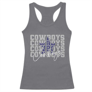 DFC Game Day Racerback Tank Top Blue Star Football Lover Faux Glitter TS11 Charcoal Print Your Wear