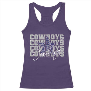 DFC Game Day Racerback Tank Top Blue Star Football Lover Faux Glitter TS11 Purple Print Your Wear
