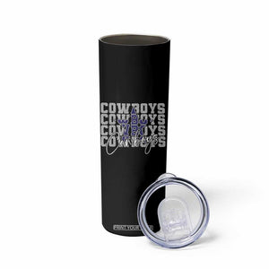 DFC Game Day Skinny Tumbler Blue Star Football Lover Faux Glitter TS11 Print Your Wear