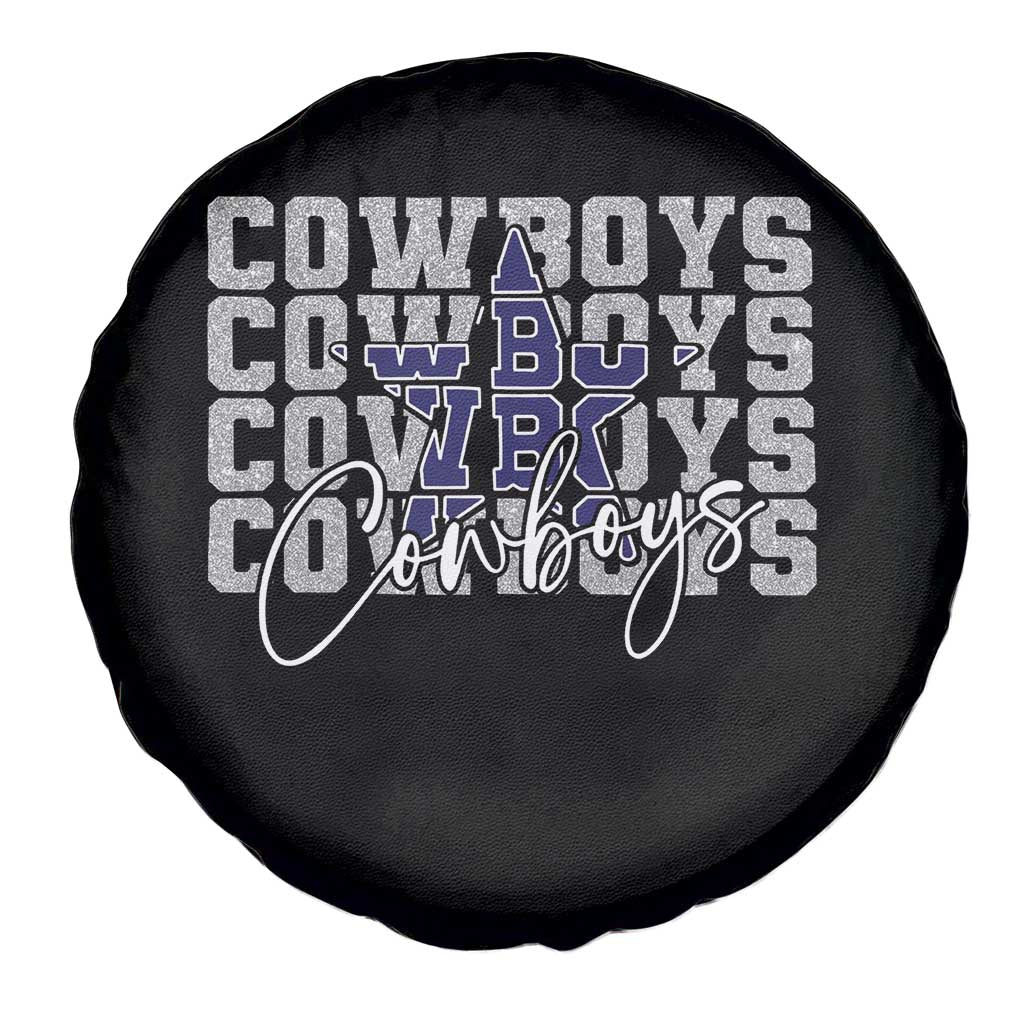 DFC Game Day Spare Tire Cover Blue Star Football Lover Faux Glitter TS11 Print Your Wear
