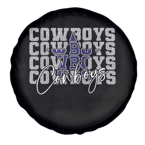 DFC Game Day Spare Tire Cover Blue Star Football Lover Faux Glitter TS11 Print Your Wear