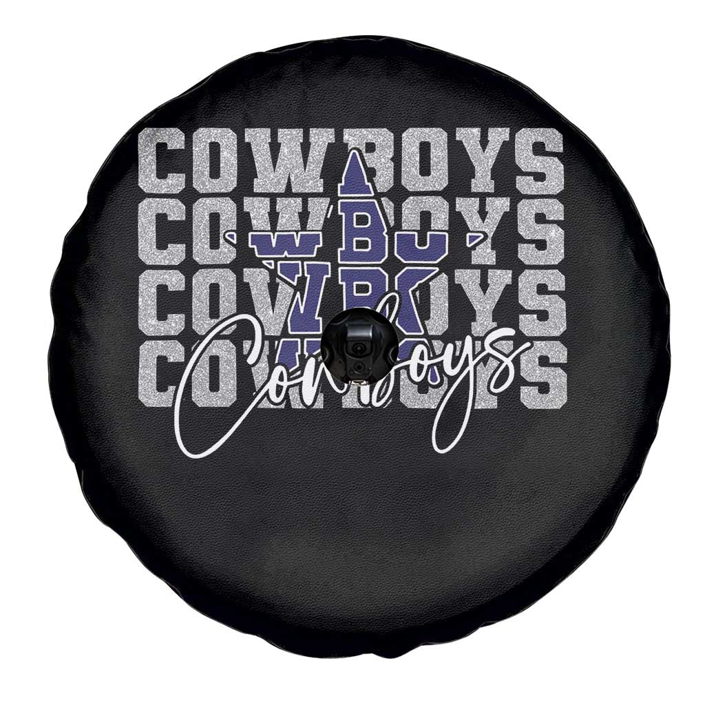 DFC Game Day Spare Tire Cover Blue Star Football Lover Faux Glitter TS11 Print Your Wear