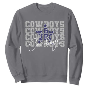 DFC Game Day Sweatshirt Blue Star Football Lover Faux Glitter TS11 Charcoal Print Your Wear