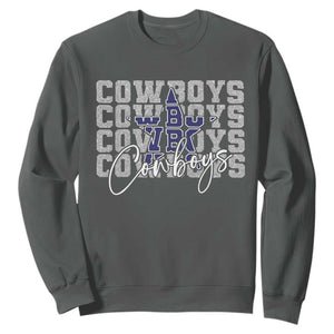 DFC Game Day Sweatshirt Blue Star Football Lover Faux Glitter TS11 Dark Heather Print Your Wear