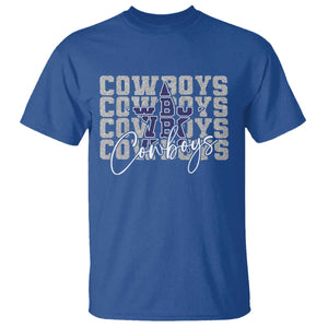 DFC Game Day T Shirt Blue Star Football Lover Faux Glitter TS11 Royal Blue Print Your Wear