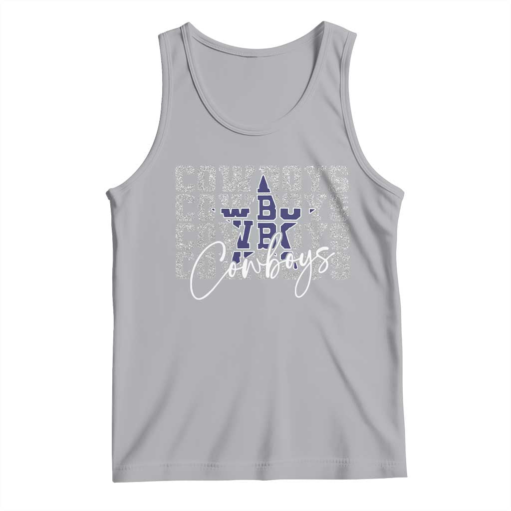DFC Game Day Tank Top Blue Star Football Lover Faux Glitter TS11 Athletic Heather Print Your Wear