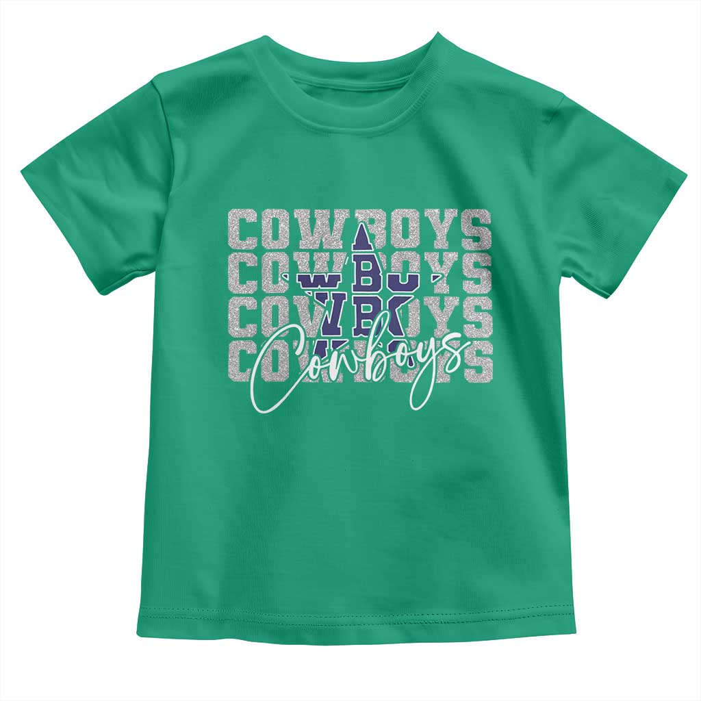 DFC Game Day Toddler T Shirt Blue Star Football Lover Faux Glitter TS11 Irish Green Print Your Wear