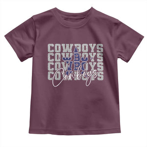 DFC Game Day Toddler T Shirt Blue Star Football Lover Faux Glitter TS11 Maroon Print Your Wear
