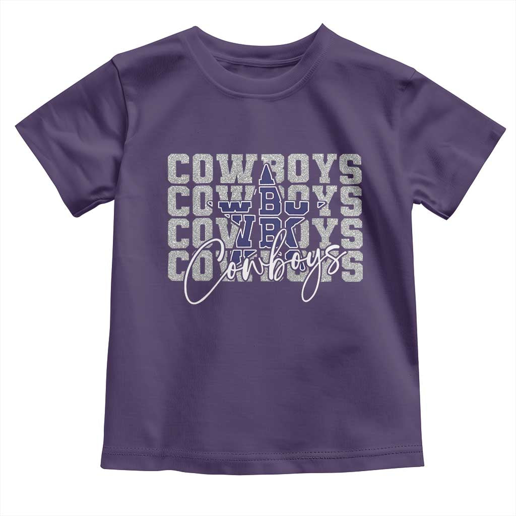 DFC Game Day Toddler T Shirt Blue Star Football Lover Faux Glitter TS11 Purple Print Your Wear