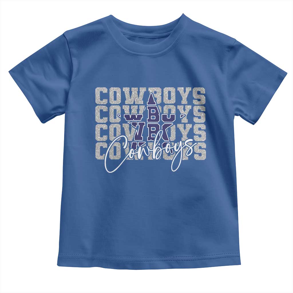 DFC Game Day Toddler T Shirt Blue Star Football Lover Faux Glitter TS11 Royal Blue Print Your Wear