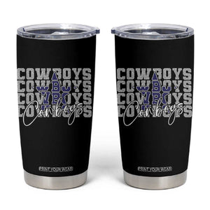 DFC Game Day Tumbler Cup Blue Star Football Lover Faux Glitter TS11 Black Print Your Wear