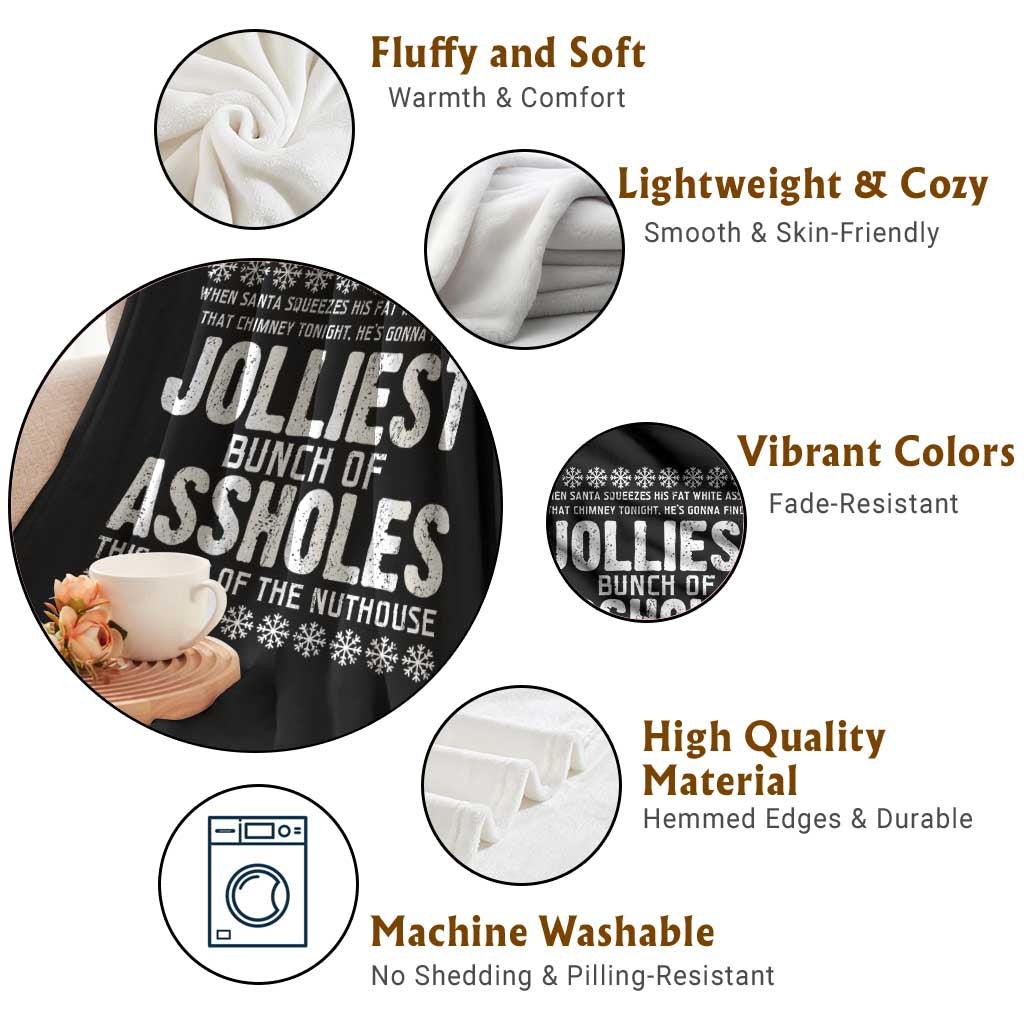 Funny Christmas Vacation Jolliest Bunch Of Assholes Throw Blanket Xmas Movie TS11 Print Your Wear