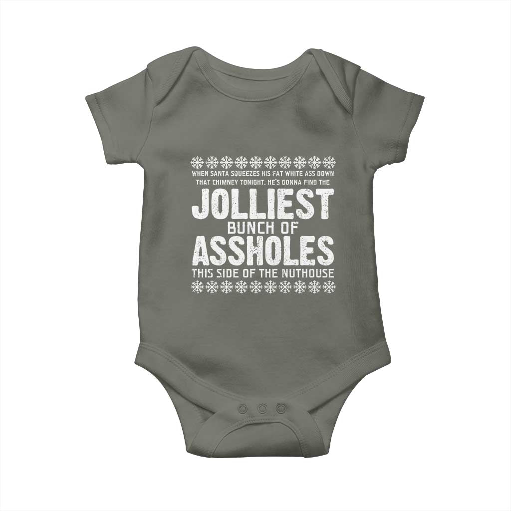 Funny Christmas Vacation Jolliest Bunch Of Assholes Baby Onesie Xmas Movie TS11 Military Green Print Your Wear