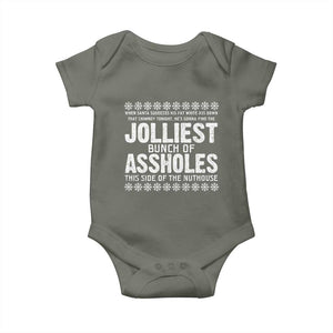 Funny Christmas Vacation Jolliest Bunch Of Assholes Baby Onesie Xmas Movie TS11 Military Green Print Your Wear