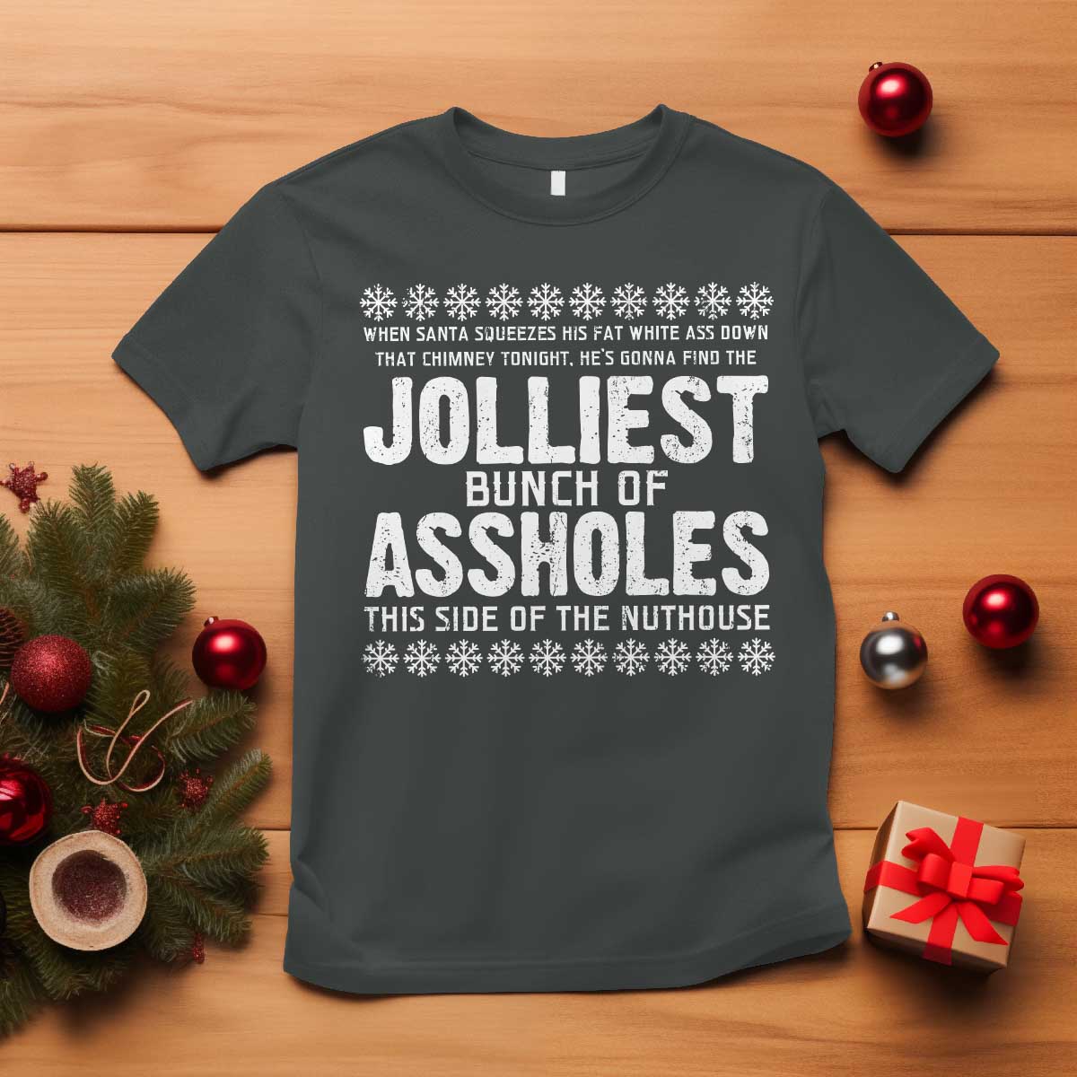 Funny Christmas Vacation Jolliest Bunch Of Assholes T Shirt Xmas Movie TS11 Dark Heather Print Your Wear