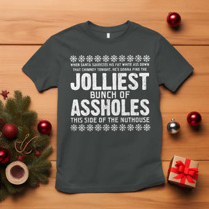 Funny Christmas Vacation Jolliest Bunch Of Assholes T Shirt Xmas Movie TS11 Dark Heather Print Your Wear