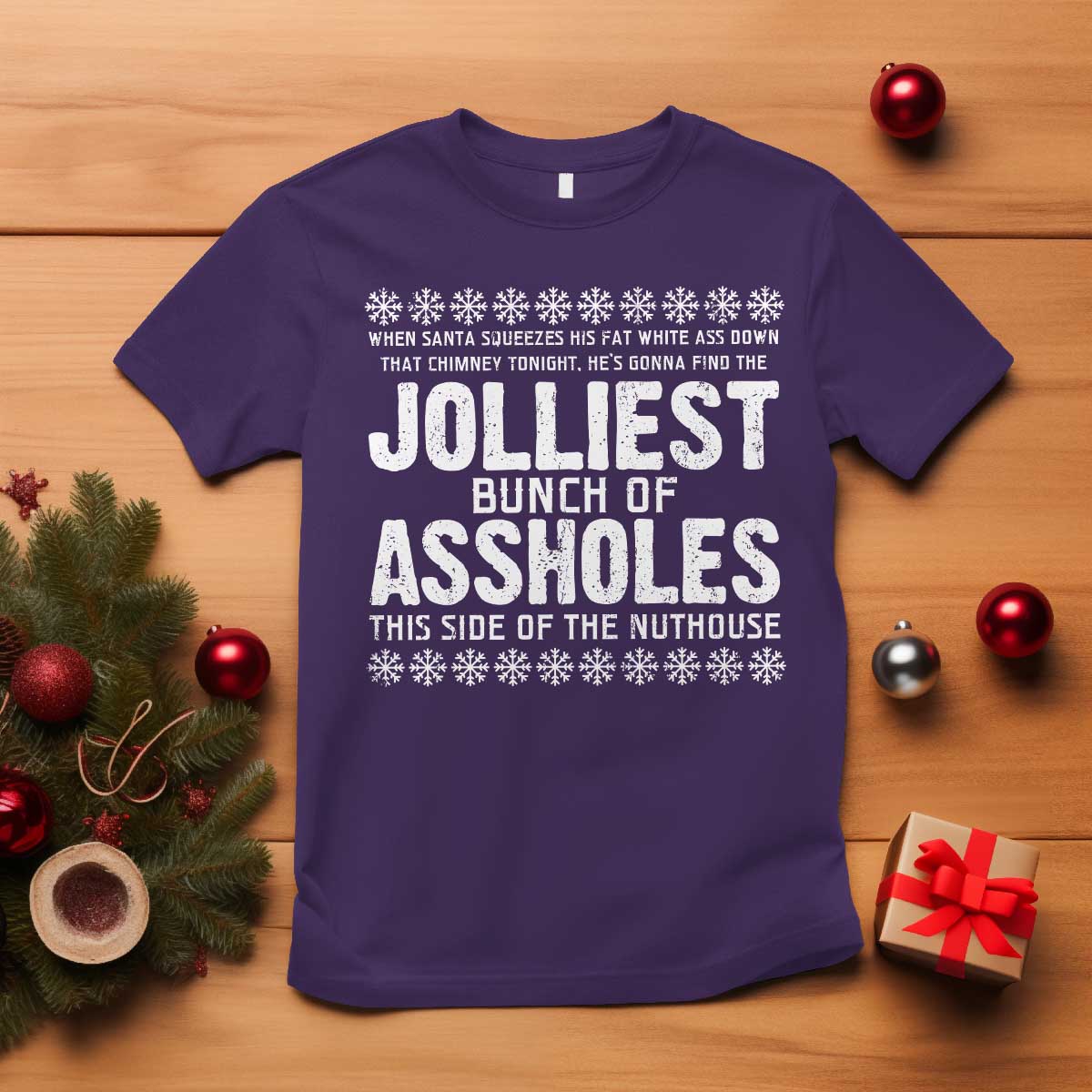 Funny Christmas Vacation Jolliest Bunch Of Assholes T Shirt Xmas Movie TS11 Purple Print Your Wear