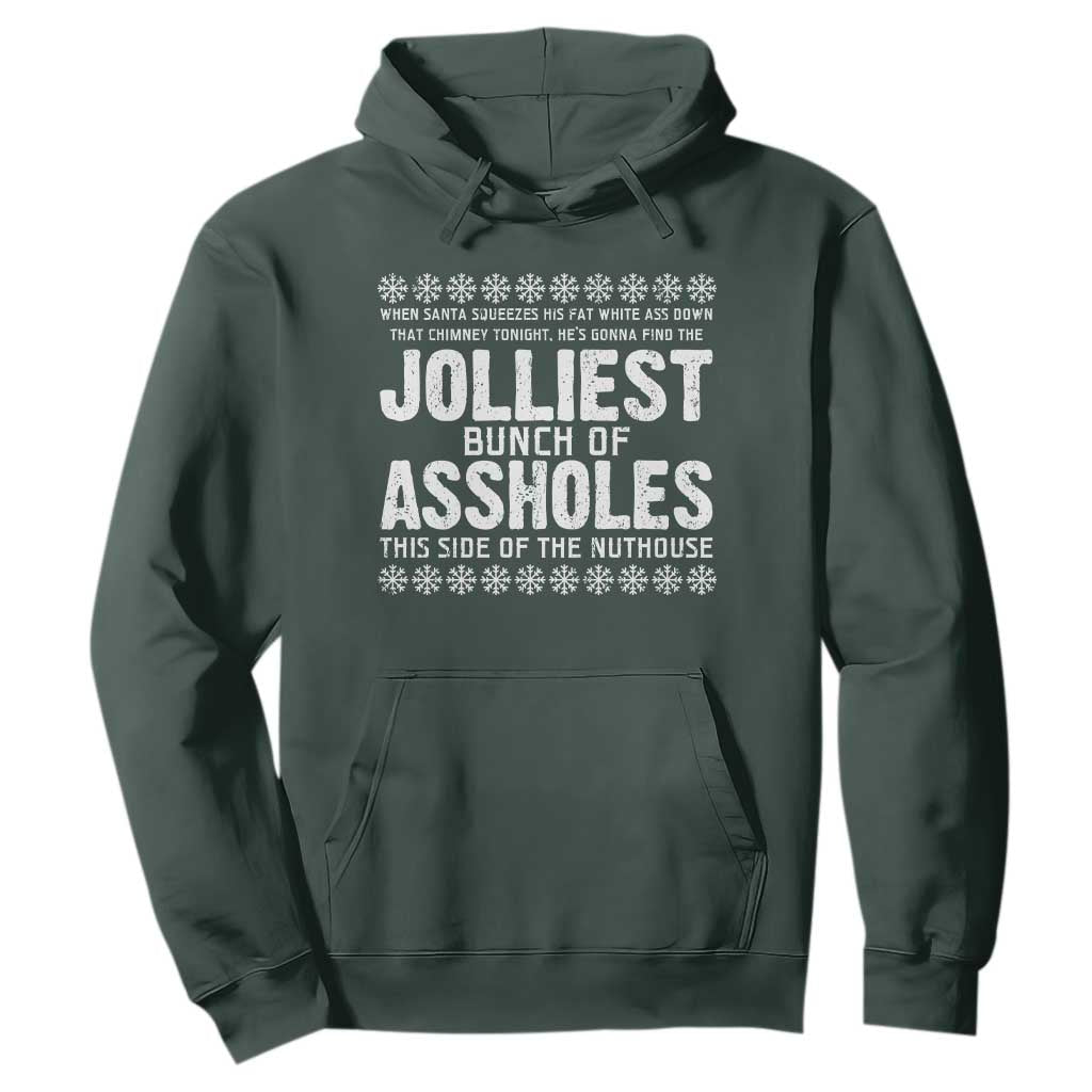 Funny Christmas Vacation Jolliest Bunch Of Assholes Hoodie Xmas Movie TS11 Dark Forest Green Print Your Wear