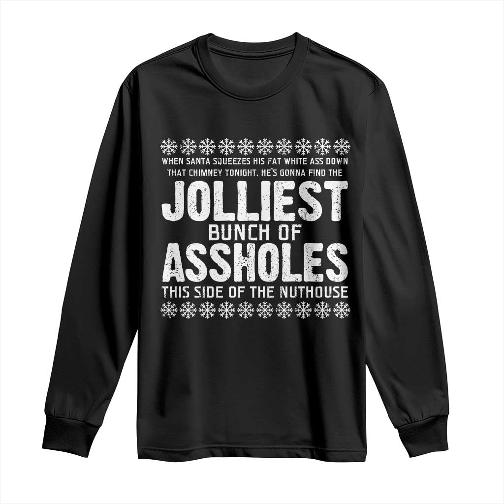 Funny Christmas Vacation Jolliest Bunch Of Assholes Long Sleeve Shirt Xmas Movie TS11 Black Print Your Wear