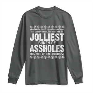 Funny Christmas Vacation Jolliest Bunch Of Assholes Long Sleeve Shirt Xmas Movie TS11 Dark Heather Print Your Wear