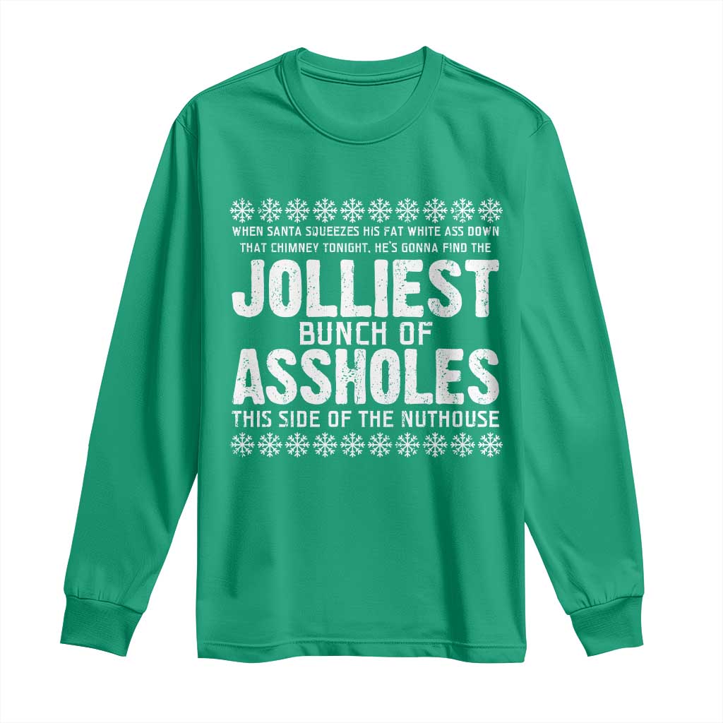 Funny Christmas Vacation Jolliest Bunch Of Assholes Long Sleeve Shirt Xmas Movie TS11 Irish Green Print Your Wear