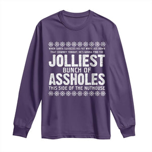 Funny Christmas Vacation Jolliest Bunch Of Assholes Long Sleeve Shirt Xmas Movie TS11 Purple Print Your Wear