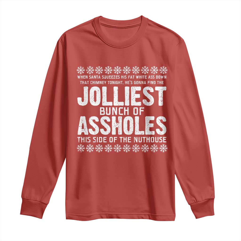 Funny Christmas Vacation Jolliest Bunch Of Assholes Long Sleeve Shirt Xmas Movie TS11 Red Print Your Wear