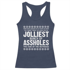 Funny Christmas Vacation Jolliest Bunch Of Assholes Racerback Tank Top Xmas Movie TS11 Navy Print Your Wear