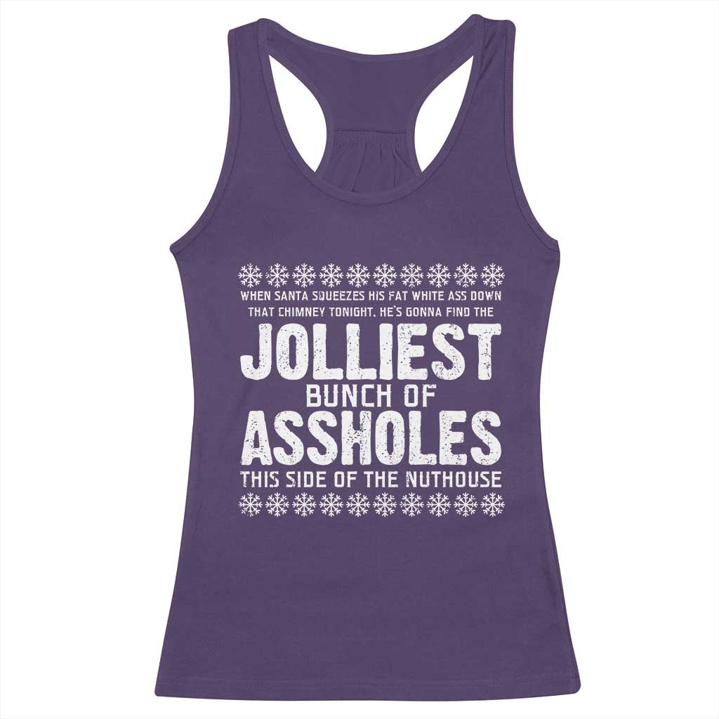 Funny Christmas Vacation Jolliest Bunch Of Assholes Racerback Tank Top Xmas Movie TS11 Purple Print Your Wear