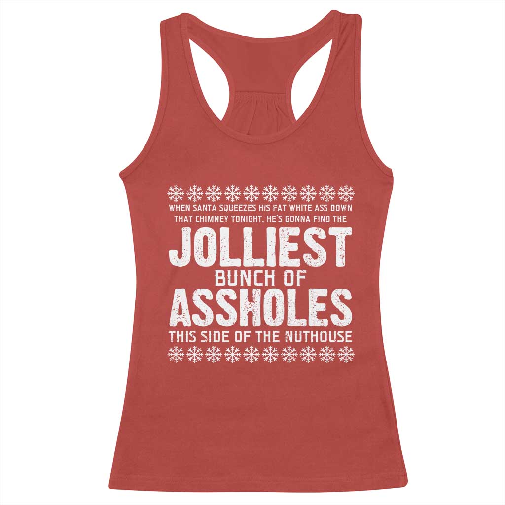 Funny Christmas Vacation Jolliest Bunch Of Assholes Racerback Tank Top Xmas Movie TS11 Red Print Your Wear