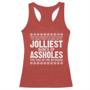 Funny Christmas Vacation Jolliest Bunch Of Assholes Racerback Tank Top Xmas Movie TS11 Red Print Your Wear