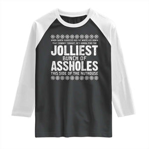 Funny Christmas Vacation Jolliest Bunch Of Assholes Raglan Shirt Xmas Movie TS11 Black White Print Your Wear