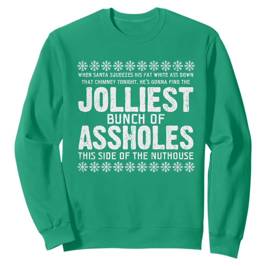 Funny Christmas Vacation Jolliest Bunch Of Assholes Sweatshirt Xmas Movie TS11 Irish Green Print Your Wear