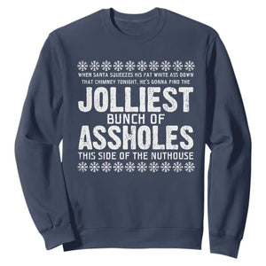 Funny Christmas Vacation Jolliest Bunch Of Assholes Sweatshirt Xmas Movie TS11 Navy Print Your Wear