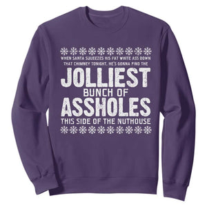 Funny Christmas Vacation Jolliest Bunch Of Assholes Sweatshirt Xmas Movie TS11 Purple Print Your Wear