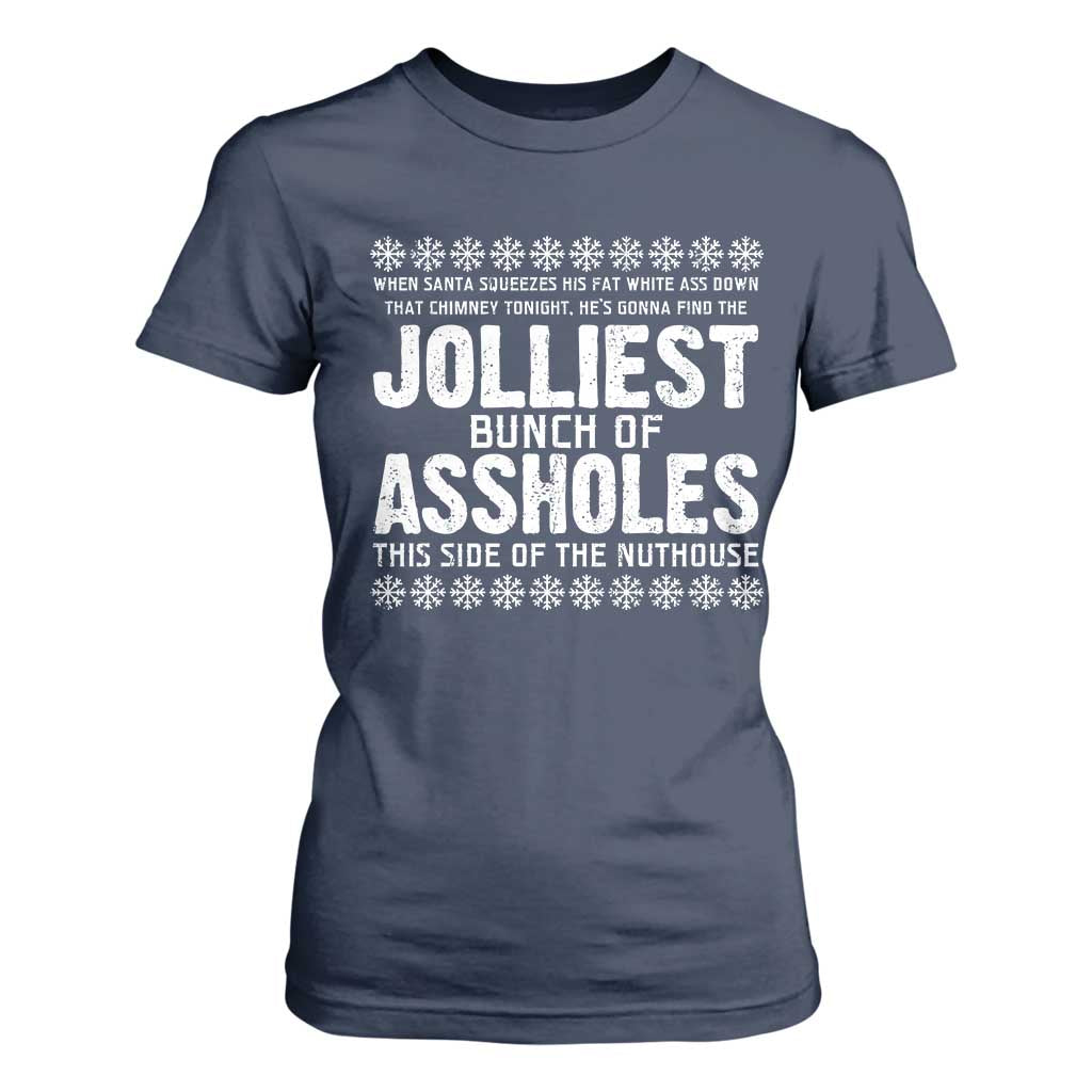 Funny Christmas Vacation Jolliest Bunch Of Assholes T Shirt For Women Xmas Movie TS11 Navy Print Your Wear