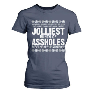 Funny Christmas Vacation Jolliest Bunch Of Assholes T Shirt For Women Xmas Movie TS11 Navy Print Your Wear
