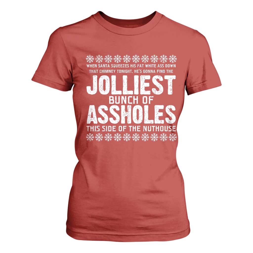 Funny Christmas Vacation Jolliest Bunch Of Assholes T Shirt For Women Xmas Movie TS11 Red Print Your Wear