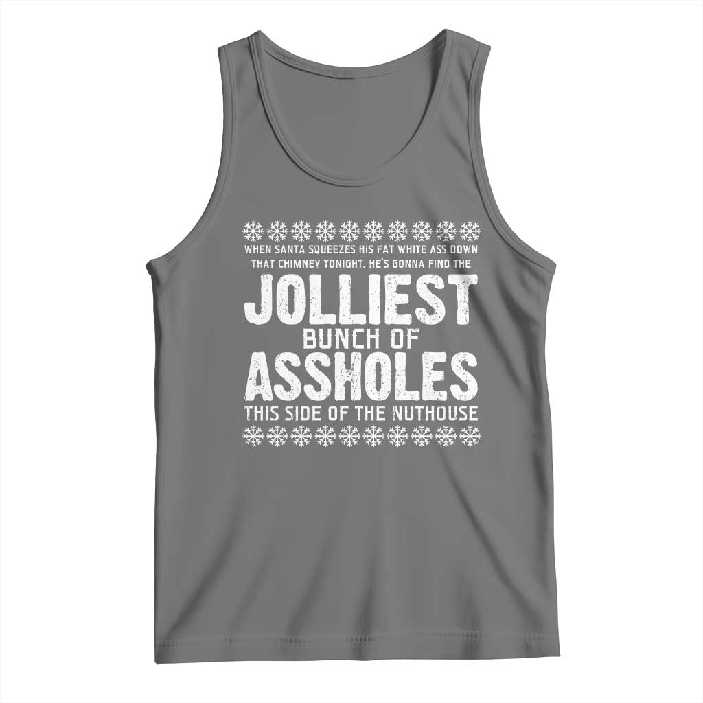 Funny Christmas Vacation Jolliest Bunch Of Assholes Tank Top Xmas Movie TS11 Black Heather Print Your Wear
