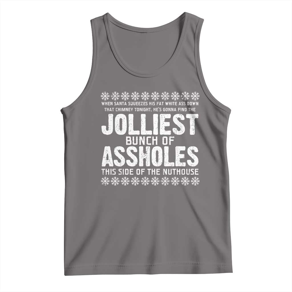 Funny Christmas Vacation Jolliest Bunch Of Assholes Tank Top Xmas Movie TS11 Deep Heather Print Your Wear