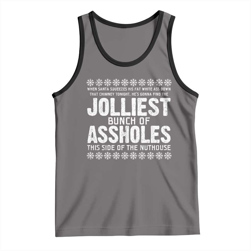 Funny Christmas Vacation Jolliest Bunch Of Assholes Tank Top Xmas Movie TS11 Deep Heather Black Print Your Wear