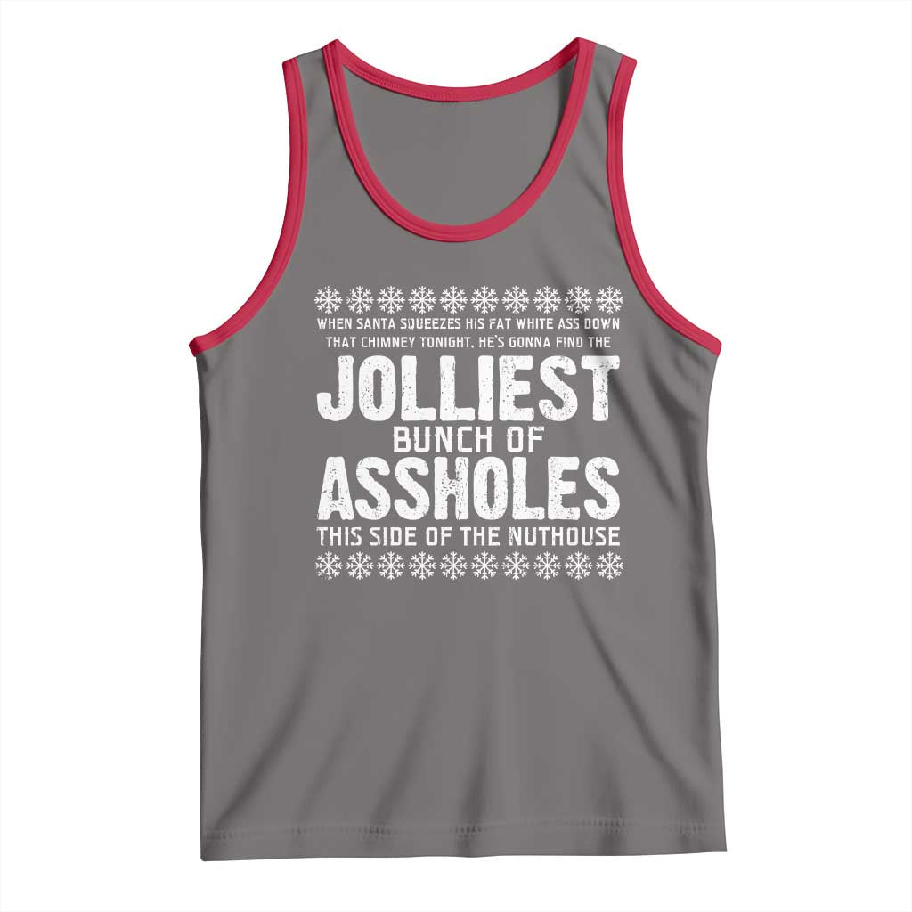 Funny Christmas Vacation Jolliest Bunch Of Assholes Tank Top Xmas Movie TS11 Deep Heather Red Print Your Wear
