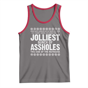 Funny Christmas Vacation Jolliest Bunch Of Assholes Tank Top Xmas Movie TS11 Deep Heather Red Print Your Wear