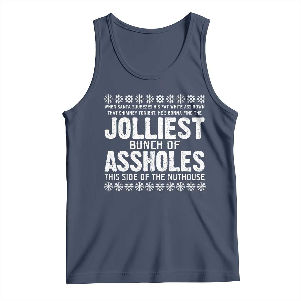 Funny Christmas Vacation Jolliest Bunch Of Assholes Tank Top Xmas Movie TS11 Navy Print Your Wear